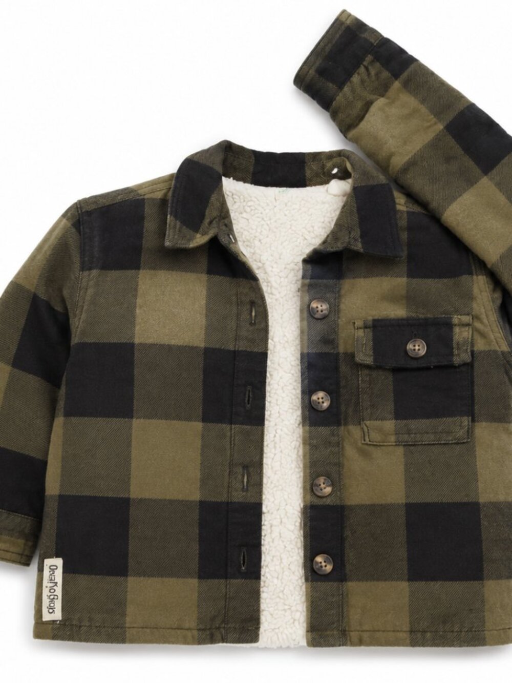 Bass Pro Shops Baby Plaid Sherpa Lined Jacket Green Black